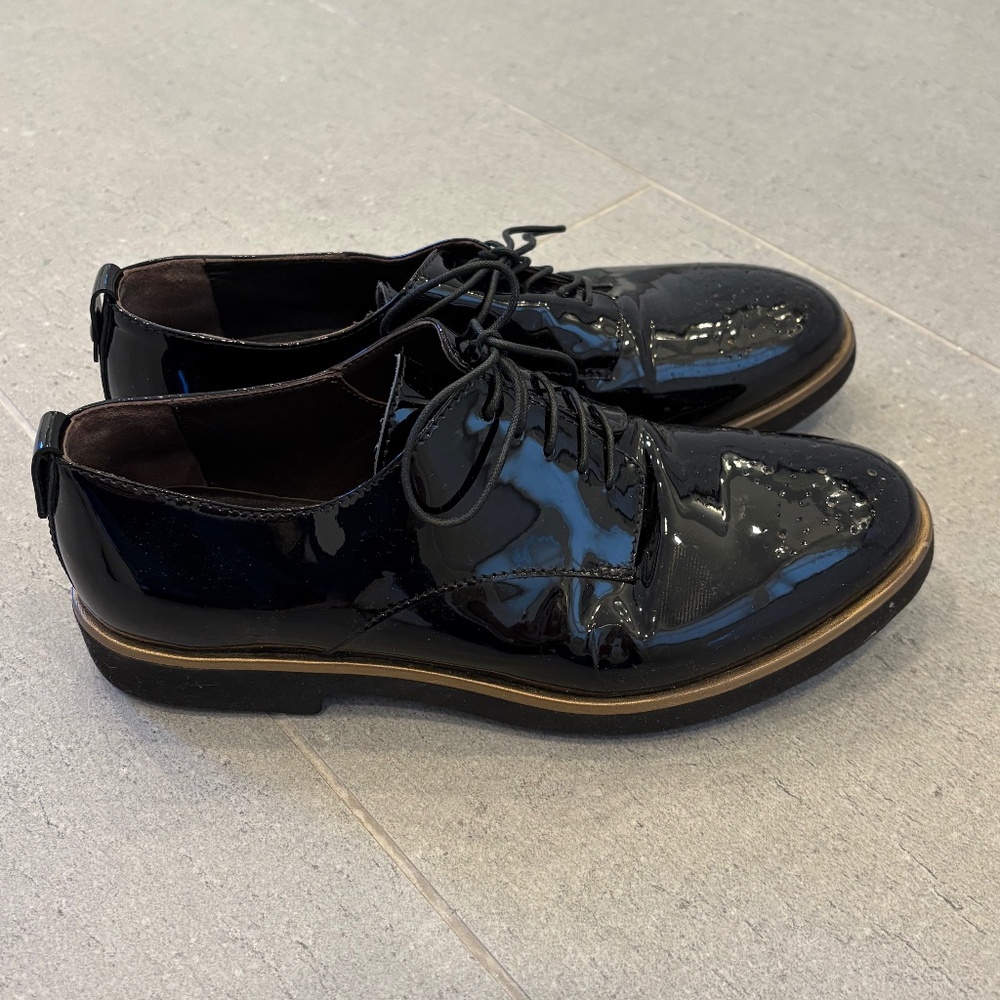 AGL Women's Oxfords - Black Patent Leather, size 38